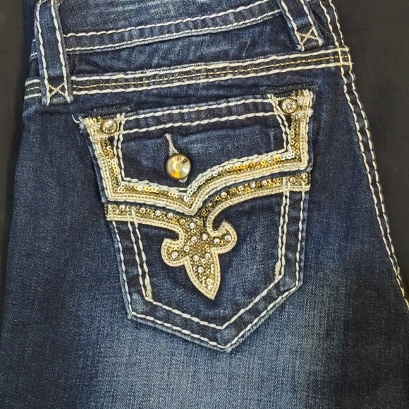 Rock Revival Size 28 "KAI" Easy boot Thick White Stitching Medium Dark Wash - Picture 6 of 11